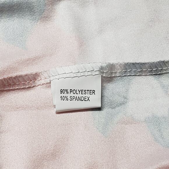 NWT Coeur De Vague XL Tunic Top Orange Floral V-Neck Stretch Long Sleeve - Picture 8 of 9